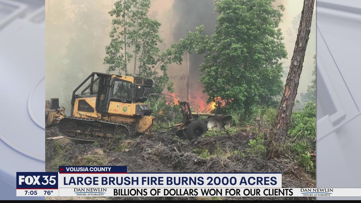 Firefighters working 1,000-acre fire near I-95 in Volusia County